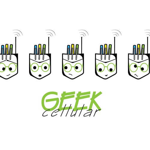 Geek cellular logo and branding concept
