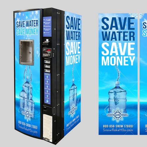 Create a Vibrant, Refreshing Wrap Sign for a water vending machine (Pics in Brief)