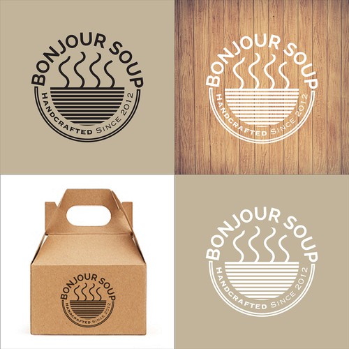 Clean, fresh logo concept developed for Bonjour Soup