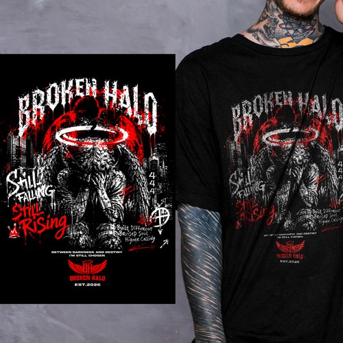 Grunge Shirt Design for Broken Halo