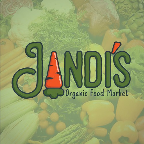 Fun wordmark logo for an Organic Food Market.