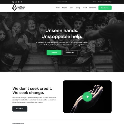 A website for anonymous giving