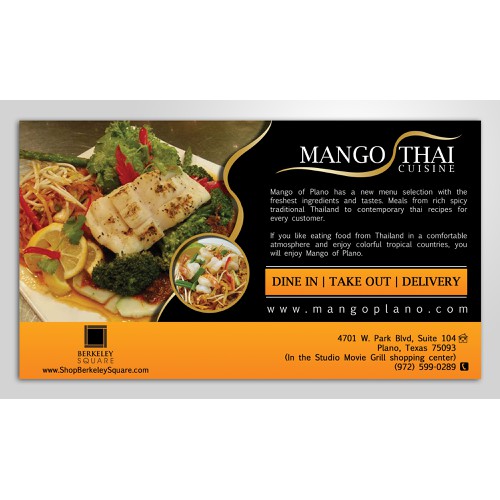 Create an ad for Mango Thai Cuisine