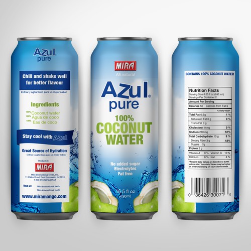Azul pure Coconut water.