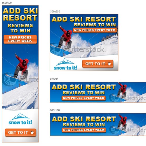 new snow sports website SnowToIt.com needs a new banner ad