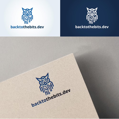 Eulen-Logo mit Schaltkreis-Motiv für backtothebits.dev