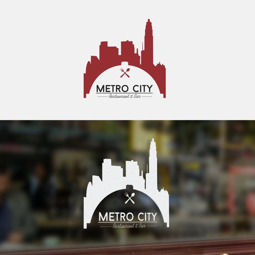 catchy logo for restaurant with the name metro city.