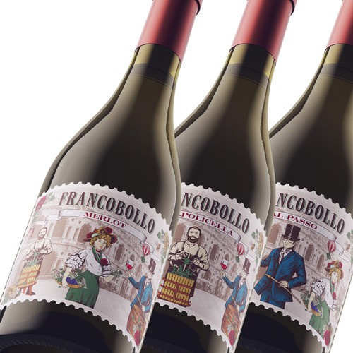 FRANCOBOLLO wine label design