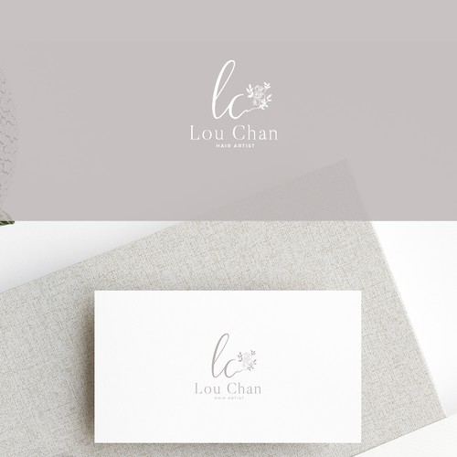 Floral logo for hairstylist Lou Chan hair artist