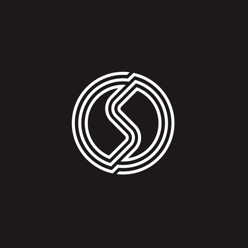 the design concept of the letter S monochrome