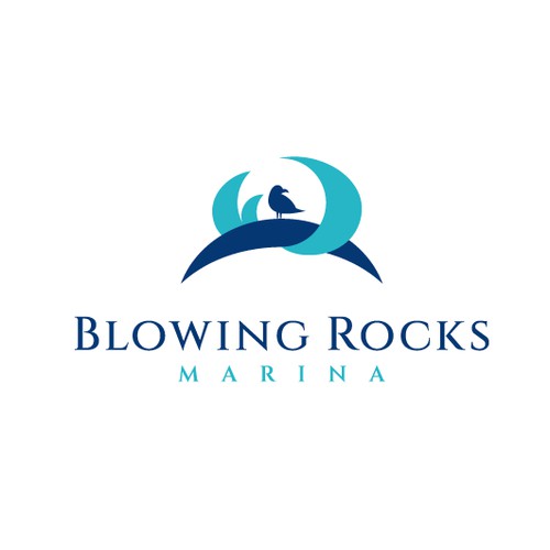 Simple and elegant logo for Blowing Rocks Marina