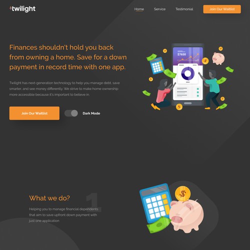 Twilight App Landing Page