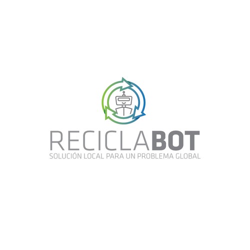 logo concepto para una maquina recicladora