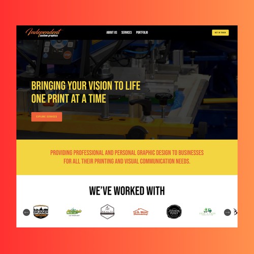 Bold Website Design for Independent Custom Graphics