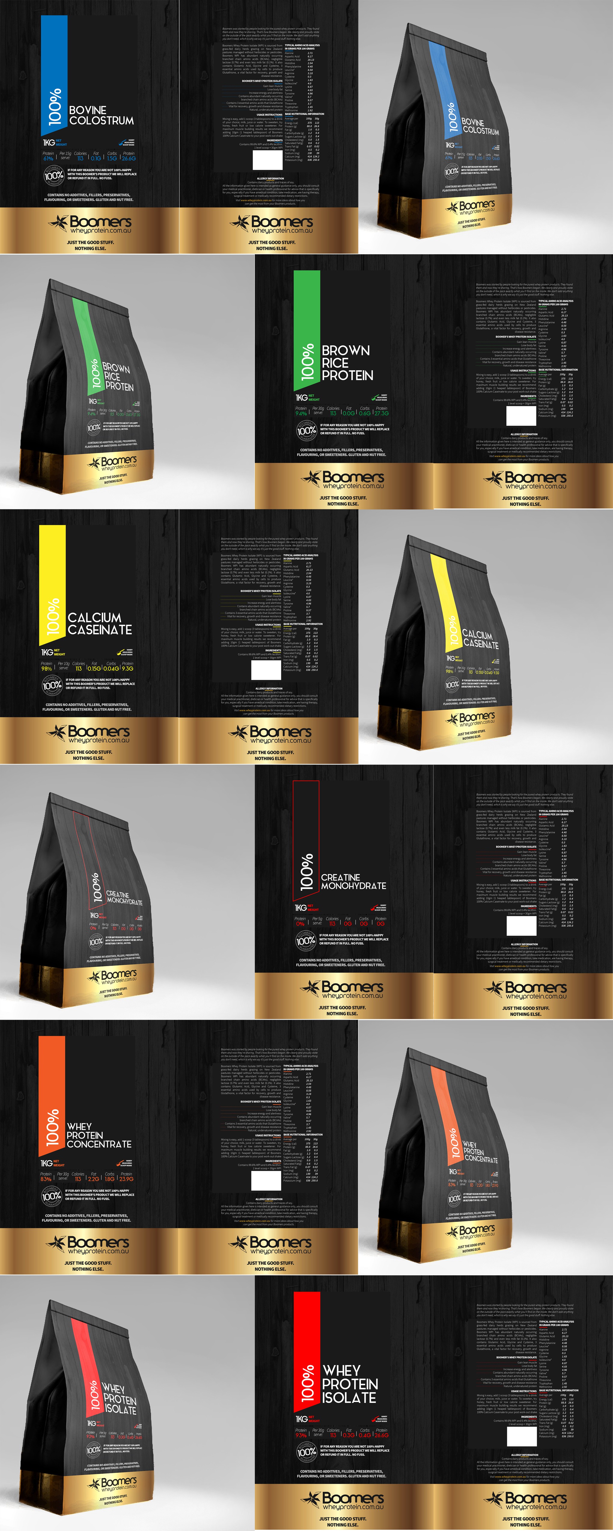 Boomers Protein Supplements Packaging
