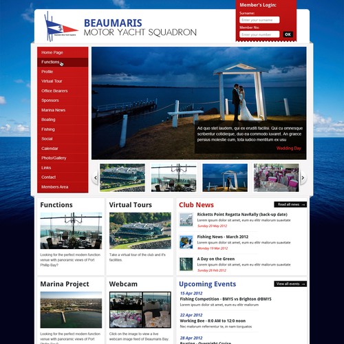 Website design for Beaumaris Motor Yacht Squadron