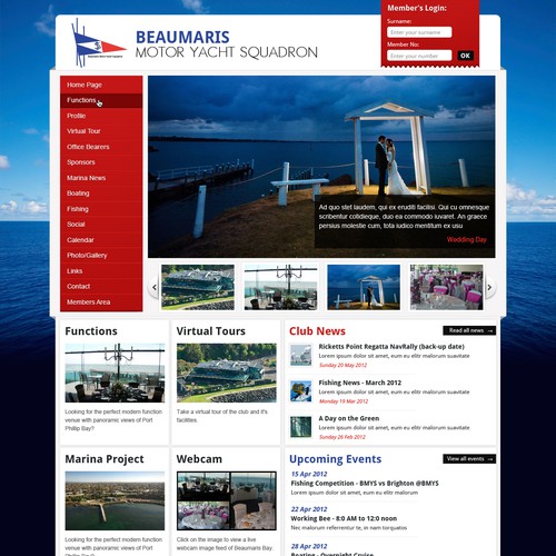 Website design for Beaumaris Motor Yacht Squadron