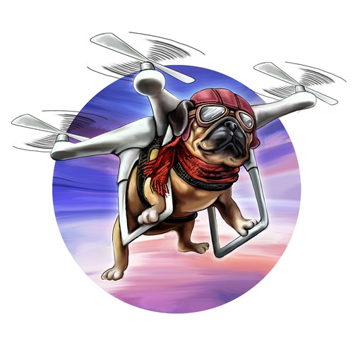 Pug Flying Drone T-Shirt