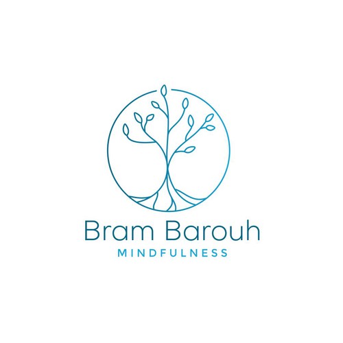 Simple and clean educational meditation logo, symbolising the idea of growth