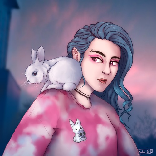 Rabbit on the shoulder