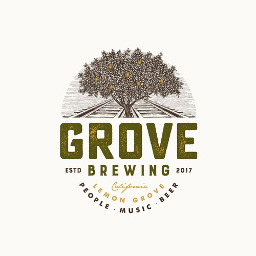 Logo design for a small town brewery located in industrial/agricultural area.