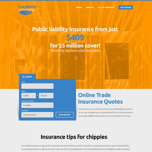 Create a great landing page for an insurance company.