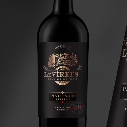Wine Label Design for a Premium Swiss Anniversary Wine