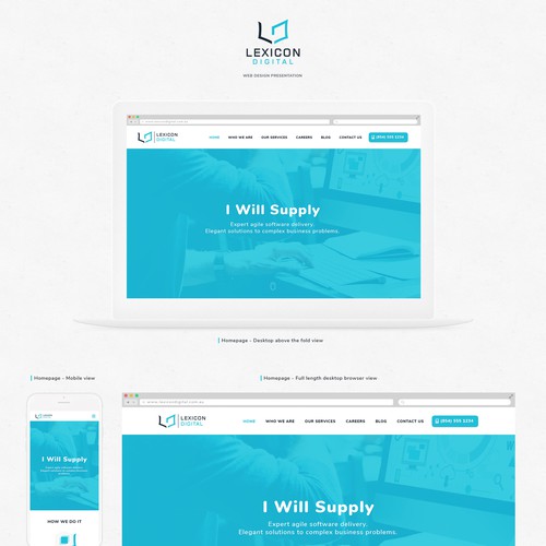 Homepage design for Lexicon