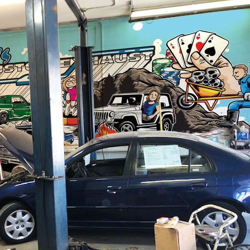 Mural for Car Custom Exhaust Garage