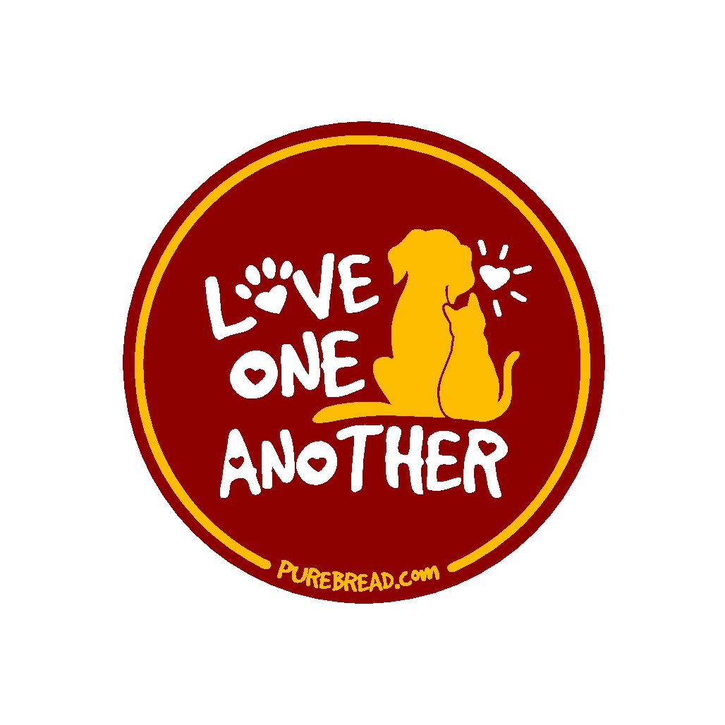LOVE ONE ANOTHER sticker - dog and cat