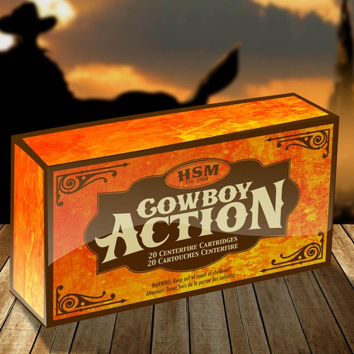 Vintage Western Themed Package Design Needed for "Cowboy Action" Ammunition