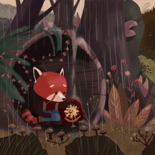 Happy and sad fox