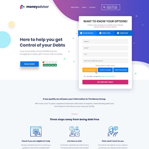 Web Design for MoneyAdvisor