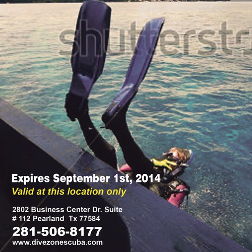 Create an ad for Dive Zone Scuba