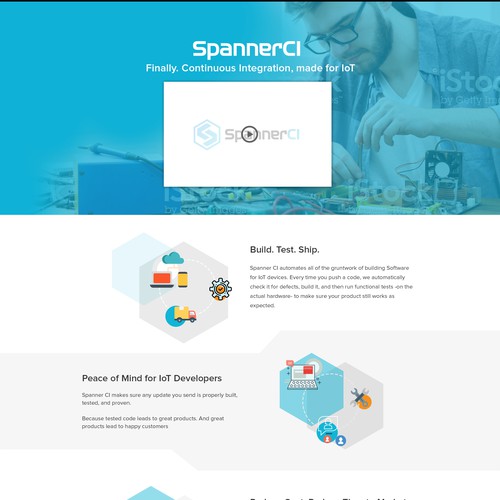 landing page for spannerCI