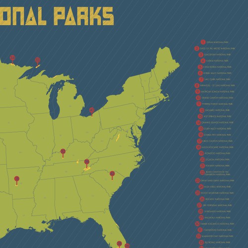 Fun National Parks Map