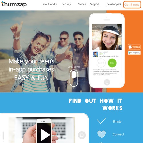 Thumzap website design