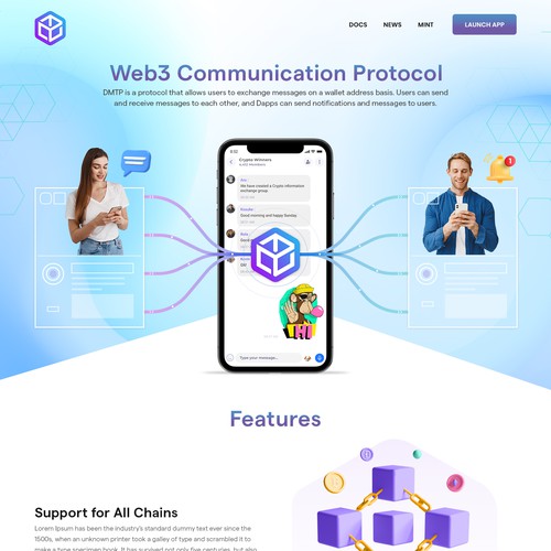 Landing Page DDesign for Web3 Communication Service