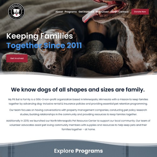 My Pit Bull is Family Non-profit Design