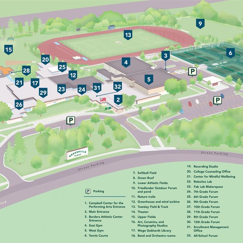 Map for Greenhills School