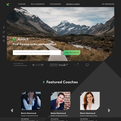 Webdesign for Coaching platform