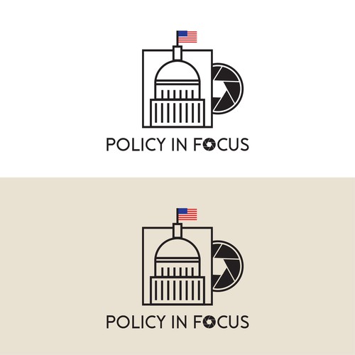 Geometry, minimalist and line logo concept design for Policy In Focus