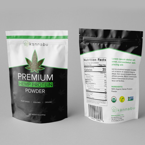 Package Design for premium hemp protein powder