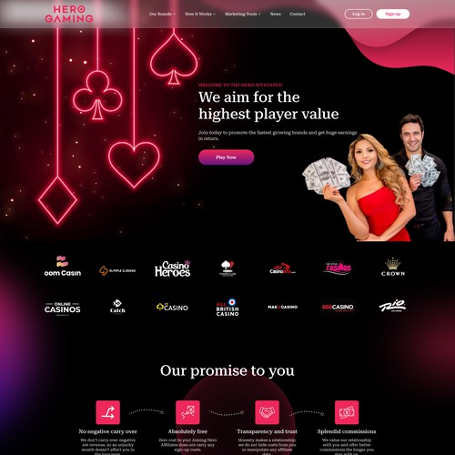 Website design for HERO GAMING
