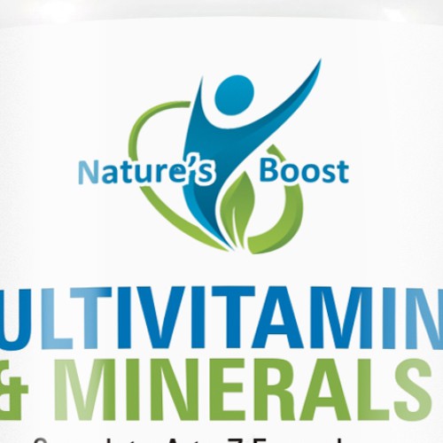 Multivitamin & Minerals label design for Nature's Boost