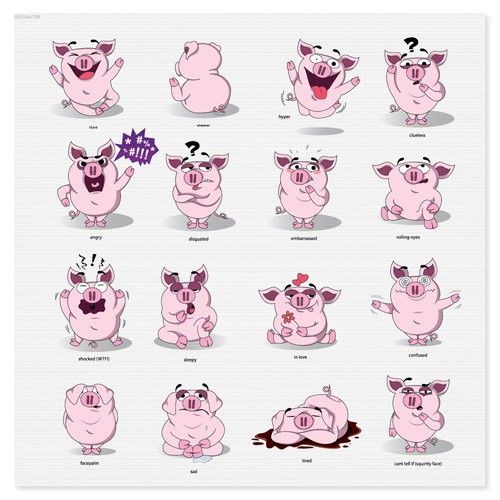 Create character stickers for mobile app