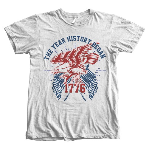'Murica Things T-Shirt Design -- 1776: The Year History Began