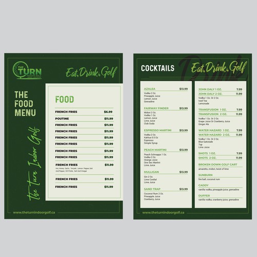 Food and Drink Menu