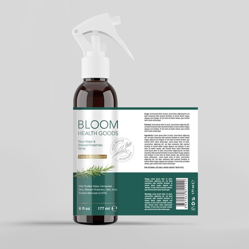 Bloom Health Goods Label design