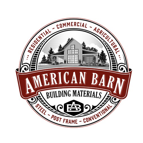 Vintage Logo for American Barn Building Material